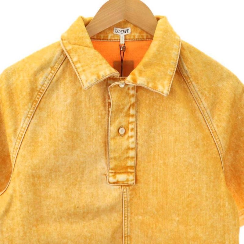 Loewe Polo Shirt Melon Denim Short Sleeve 42 Orange