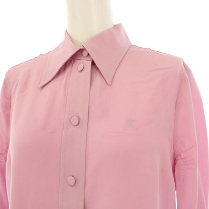 Gucci Shirt Blouse Gglogo Silk 36 Pink
