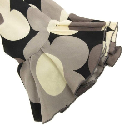 Celine Silk Shirt Blouse Long Sleeve Sleeveless Floral Print 42 Black White
