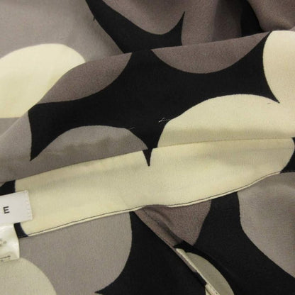 Celine Silk Shirt Blouse Long Sleeve Sleeveless Floral Print 42 Black White