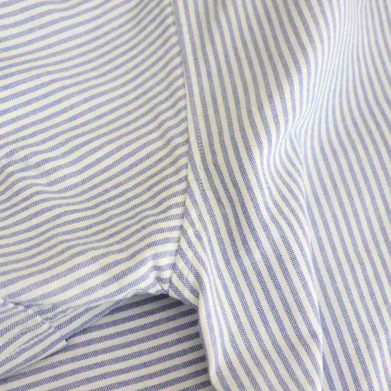 Prada Striped Half Sleeve Shirt Button Down 38 Blue