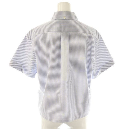 Prada Striped Half Sleeve Shirt Button Down 38 Blue