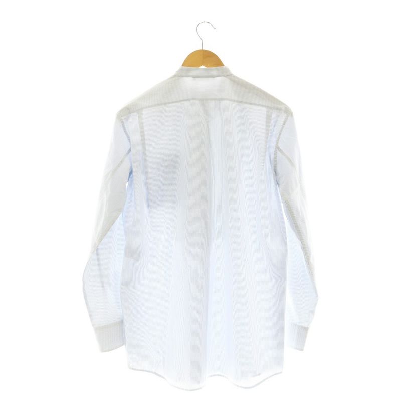 Celine Seri Nu Phoebe Philo Era Stripe Stand Collar-l S Cotton Shirt Blouse 34