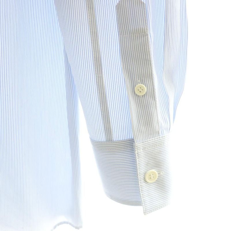 Celine Seri Nu Phoebe Philo Era Stripe Stand Collar-l S Cotton Shirt Blouse 34