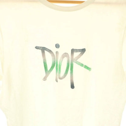Dior Shawn Stussy Logo Embroidery Short Sleeve T-Shirt Cotton L White
