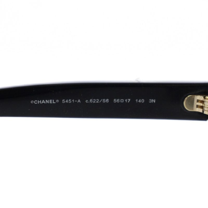 Chanel CC Logo Sunglasses Sequin Black KH Eyewear