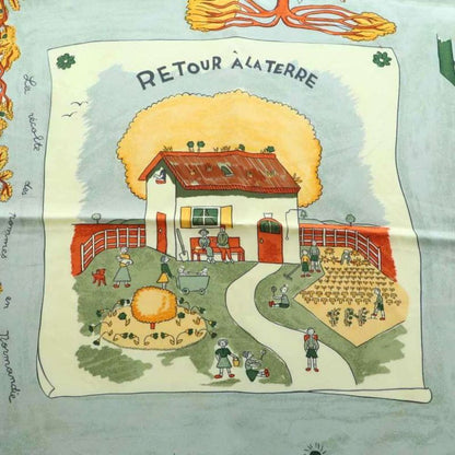 Hermes Carre 90 Retour a la Terre Return to Scarf Silk All Over Pattern Brown