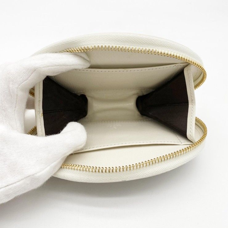 Gucci Coin Case GG Supreme Horsebit Ivory Beige Leather Gold