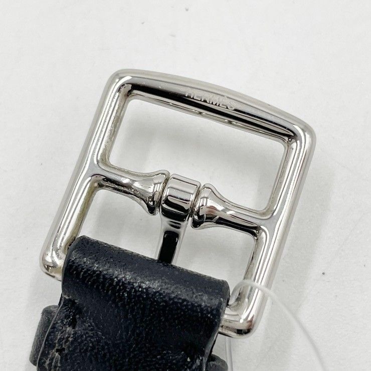 Hermes Bracelet Etriviere D'avi Black Khaki Calf Silver