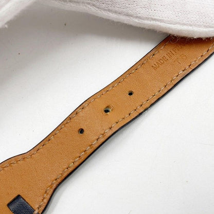 Hermes Bracelet Etriviere D'avi Black Khaki Calf Silver