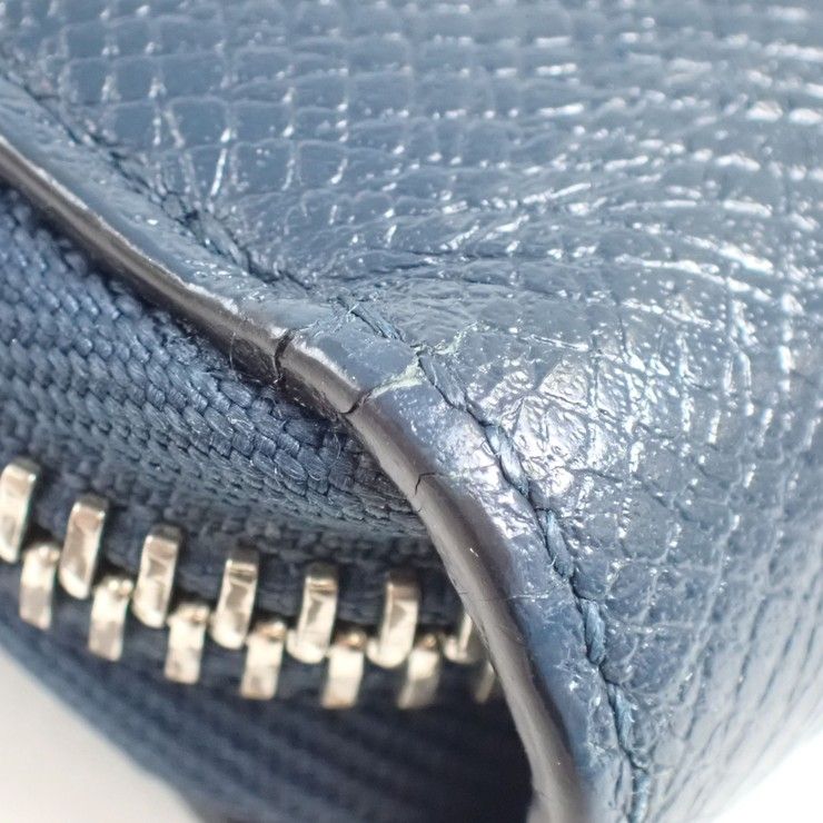 Louis Vuitton Wallet Zippy Organizer Blue Marine Taiga Zip Around Travel Case