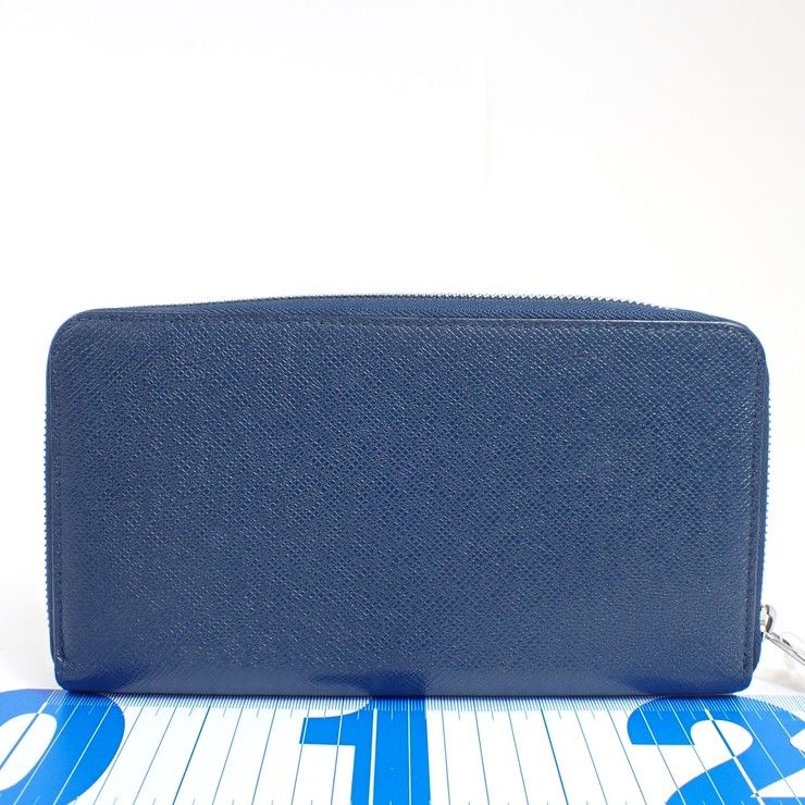 Louis Vuitton Wallet Zippy Organizer Blue Marine Taiga Zip Around Travel Case