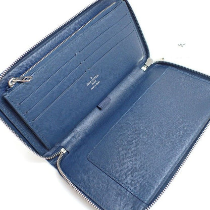 Louis Vuitton Wallet Zippy Organizer Blue Marine Taiga Zip Around Travel Case