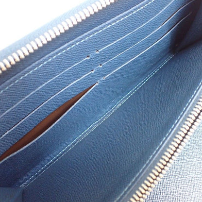 Louis Vuitton Wallet Zippy Organizer Blue Marine Taiga Zip Around Travel Case