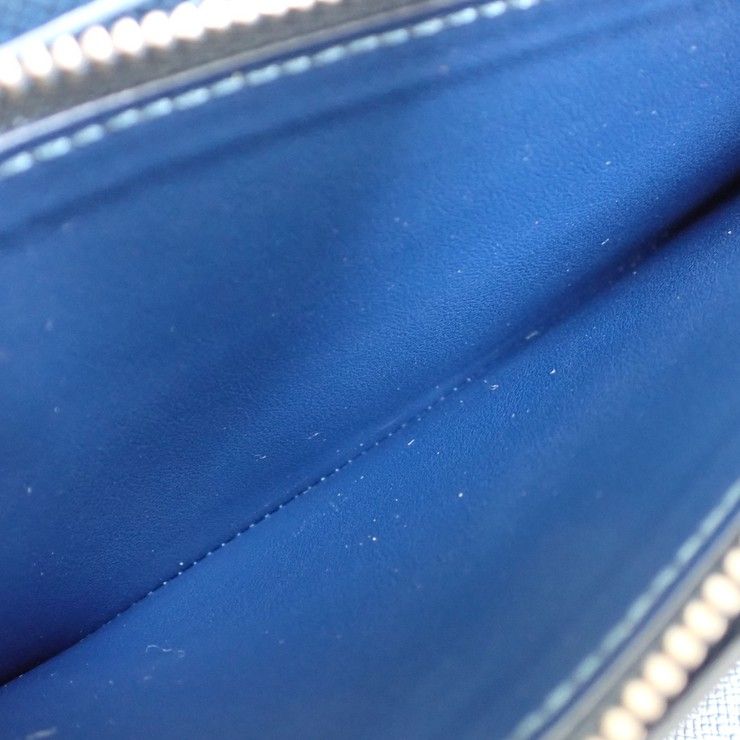 Louis Vuitton Wallet Zippy Organizer Blue Marine Taiga Zip Around Travel Case