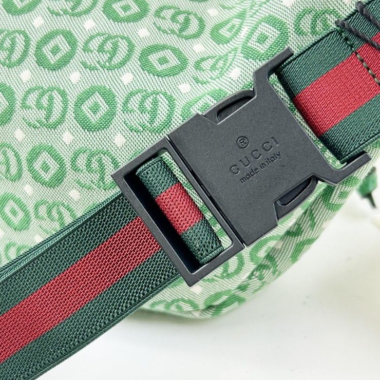 Gucci Waist Bag Children's Green Canvas Star Gglogo