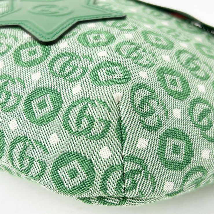 Gucci Waist Bag Children's Green Canvas Star Gglogo