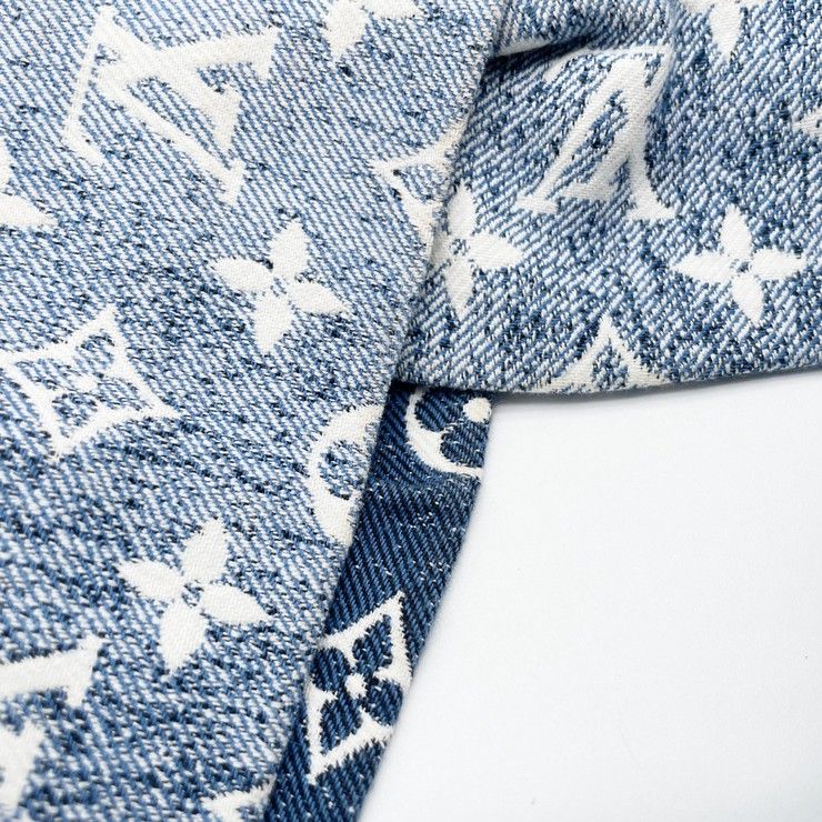 Louis Vuitton Headband Monogram Denim Cross Blue Cotton
