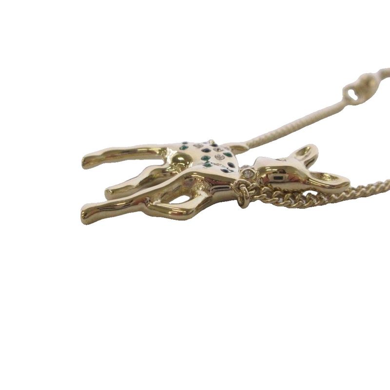 Chanel CC Logo Year's Gift Deer Motif Necklace Pendant Gold