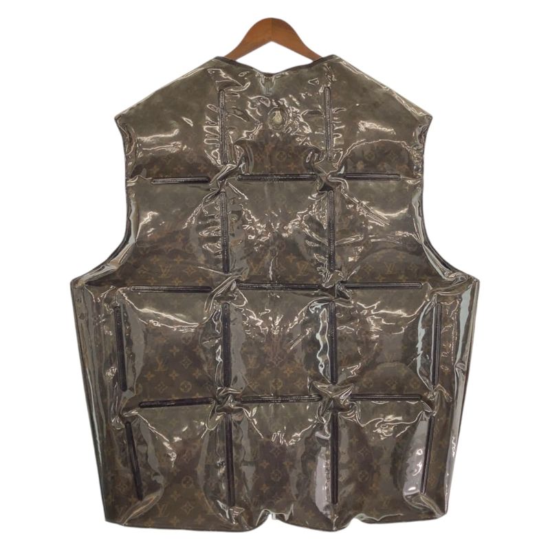 Louis Vuitton Inflatable Monogram Virgil Abloh 48 Brown Vinyl Polyester Vest