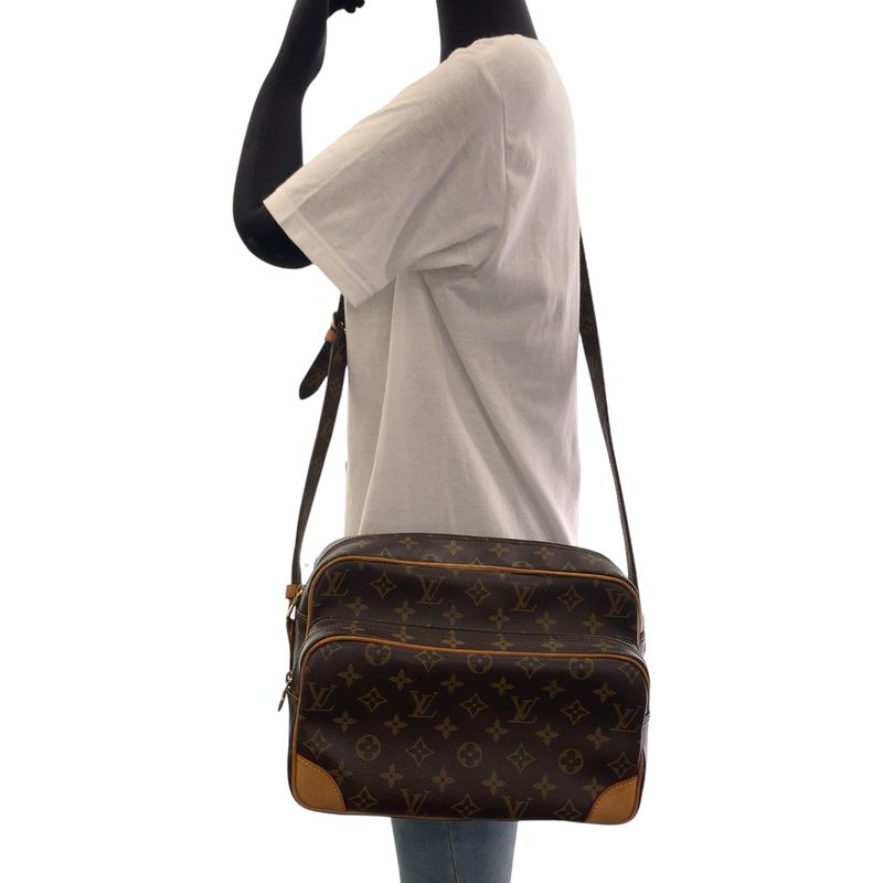 Louis Vuitton Monogram Nile Brown Gold Leather Shoulder Bag Pochette