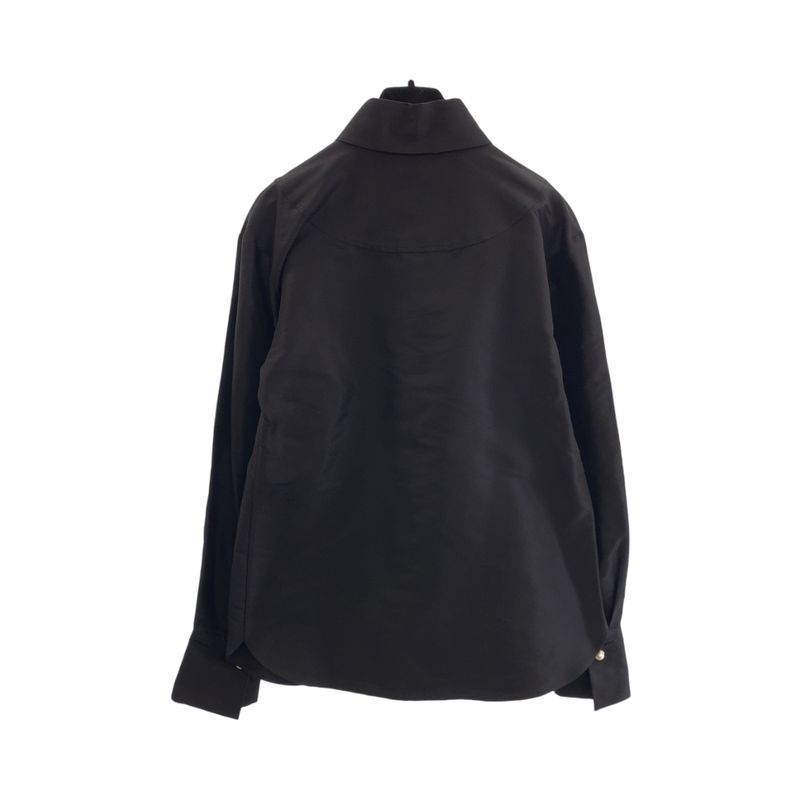 Chanel Faux Pearl 36 Black Gold Silk Long Sleeve Shirt Dress
