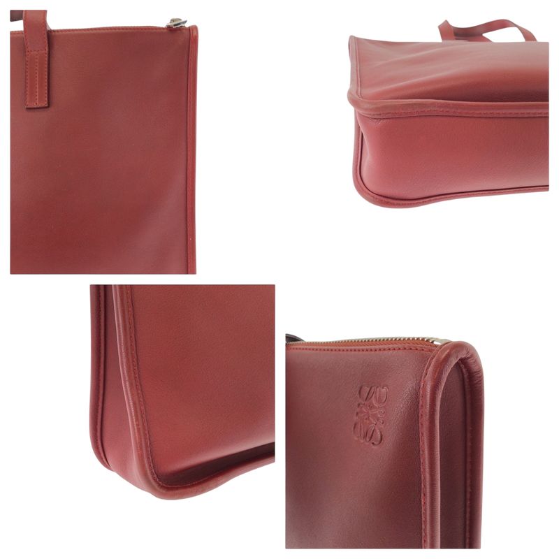 Loewe Anagram New Toledo Red Silver Leather Business Bag