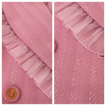Dior Vintage Frill Pink Wool Jacket
