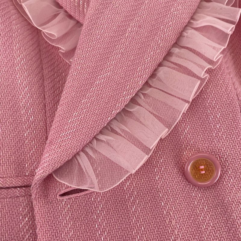 Dior Vintage Frill Pink Wool Jacket