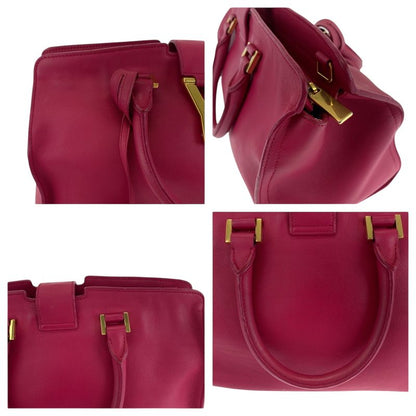 Saint Laurent Paris Petit Cabas Yline Fuchsia Pink Leather Shoulder Bag