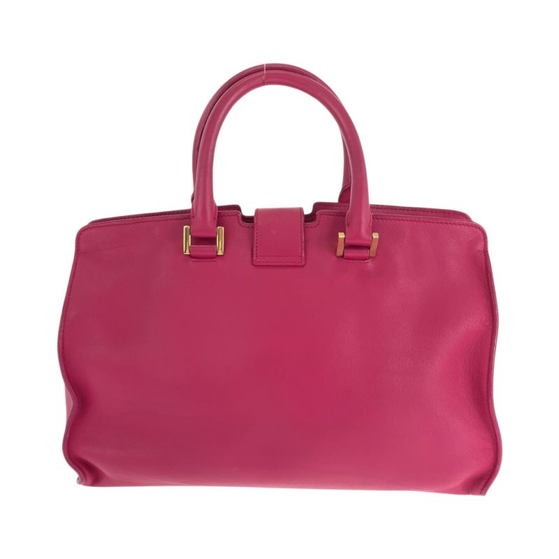 Saint Laurent Paris Petit Cabas Yline Fuchsia Pink Leather Shoulder Bag