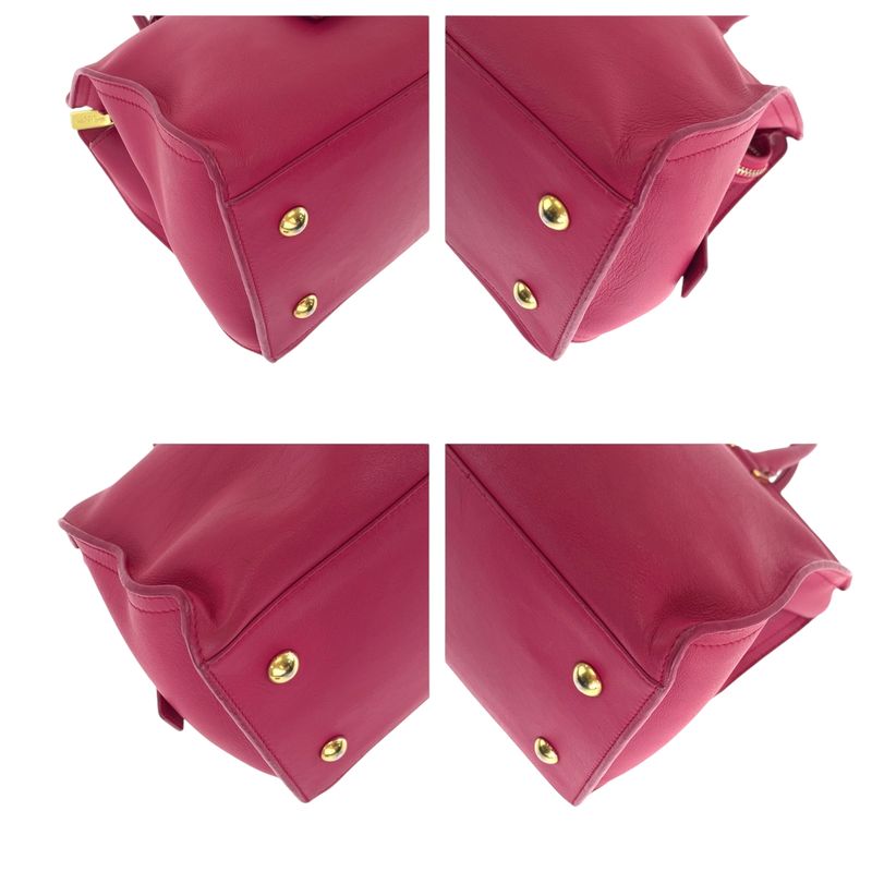 Saint Laurent Paris Petit Cabas Yline Fuchsia Pink Leather Shoulder Bag
