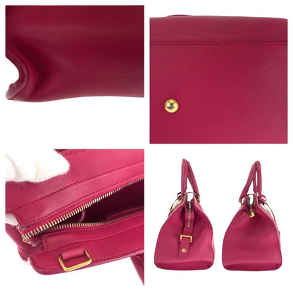 Saint Laurent Paris Petit Cabas Yline Fuchsia Pink Leather Shoulder Bag