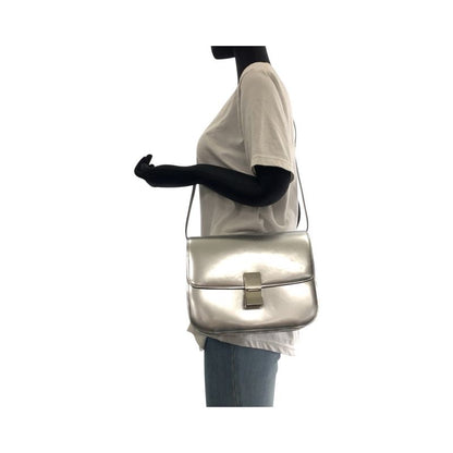Celine Silver Leather Shoulder Bag Pochette