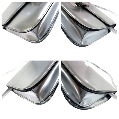 Celine Silver Leather Shoulder Bag Pochette