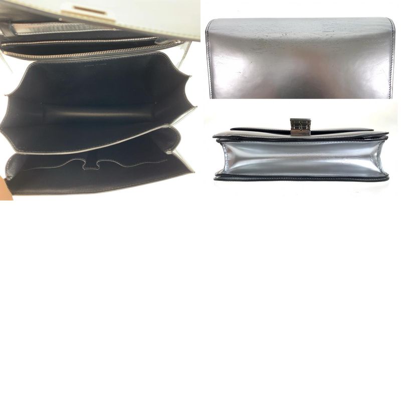 Celine Silver Leather Shoulder Bag Pochette