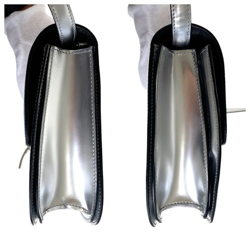 Celine Silver Leather Shoulder Bag Pochette