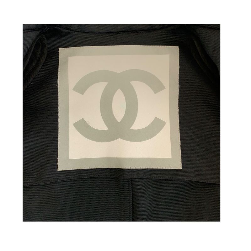 Chanel Sports Line CC Logo 34 Black Cotton Silk Jacket