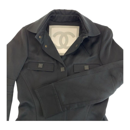 Chanel Sports Line CC Logo 34 Black Cotton Silk Jacket