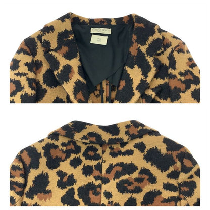 Bottega Veneta Leopard 38 Brown Coat Long Chesterfield