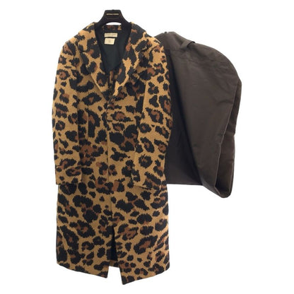 Bottega Veneta Leopard 38 Brown Coat Long Chesterfield