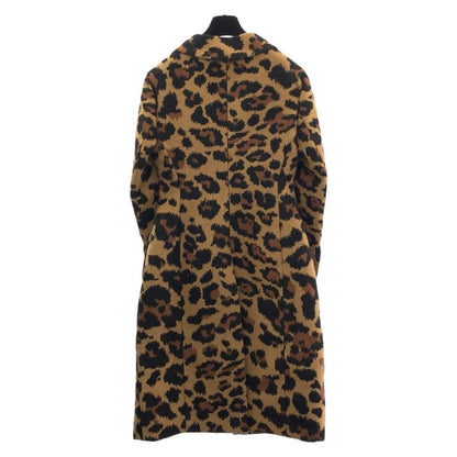 Bottega Veneta Leopard 38 Brown Coat Long Chesterfield