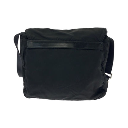 Prada Tessuto Black Silver Nylon Shoulder Bag