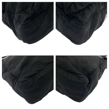 Prada Tessuto Black Silver Nylon Shoulder Bag