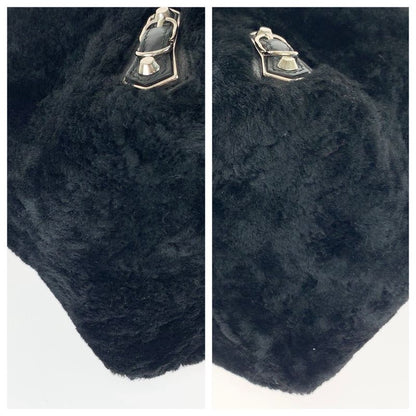 Balenciaga Paper Black Silver Mouton Leather Tote