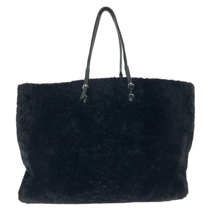 Balenciaga Paper Black Silver Mouton Leather Tote