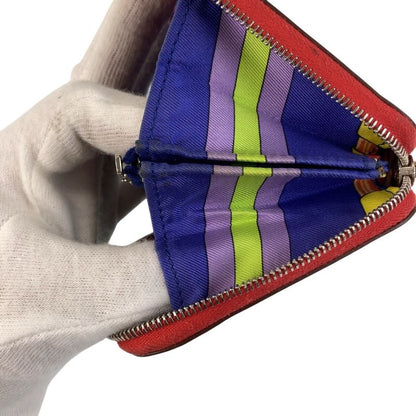 Hermes Azap Silk in Compact Bougainvillea Red Silver Veau Fold Wallet