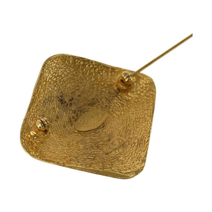Chanel Vintage CC Logo Gold Plated Brooch 29 Engraved