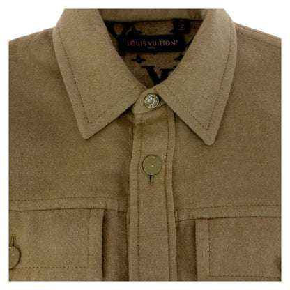 Louis Vuitton Face Wool Blend Overshirt XS Beige Shirt Jacket