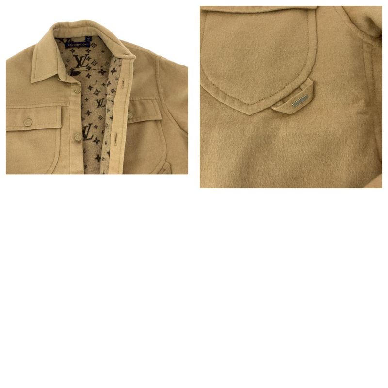 Louis Vuitton Face Wool Blend Overshirt XS Beige Shirt Jacket